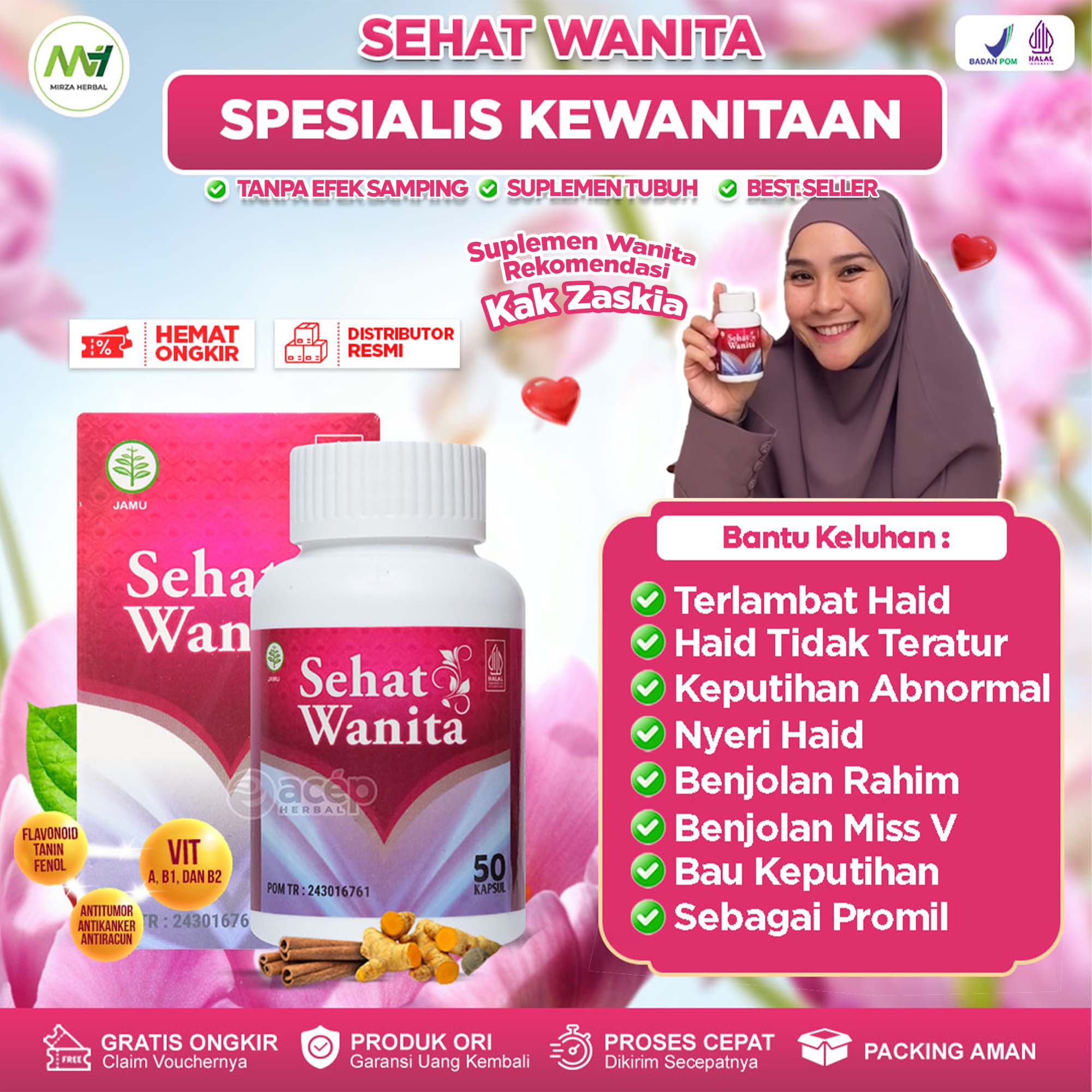 Kapsul Sehat Wanita Asli 100% Original Berlegalitas Aman Sudah BPOM dan Halal MUI