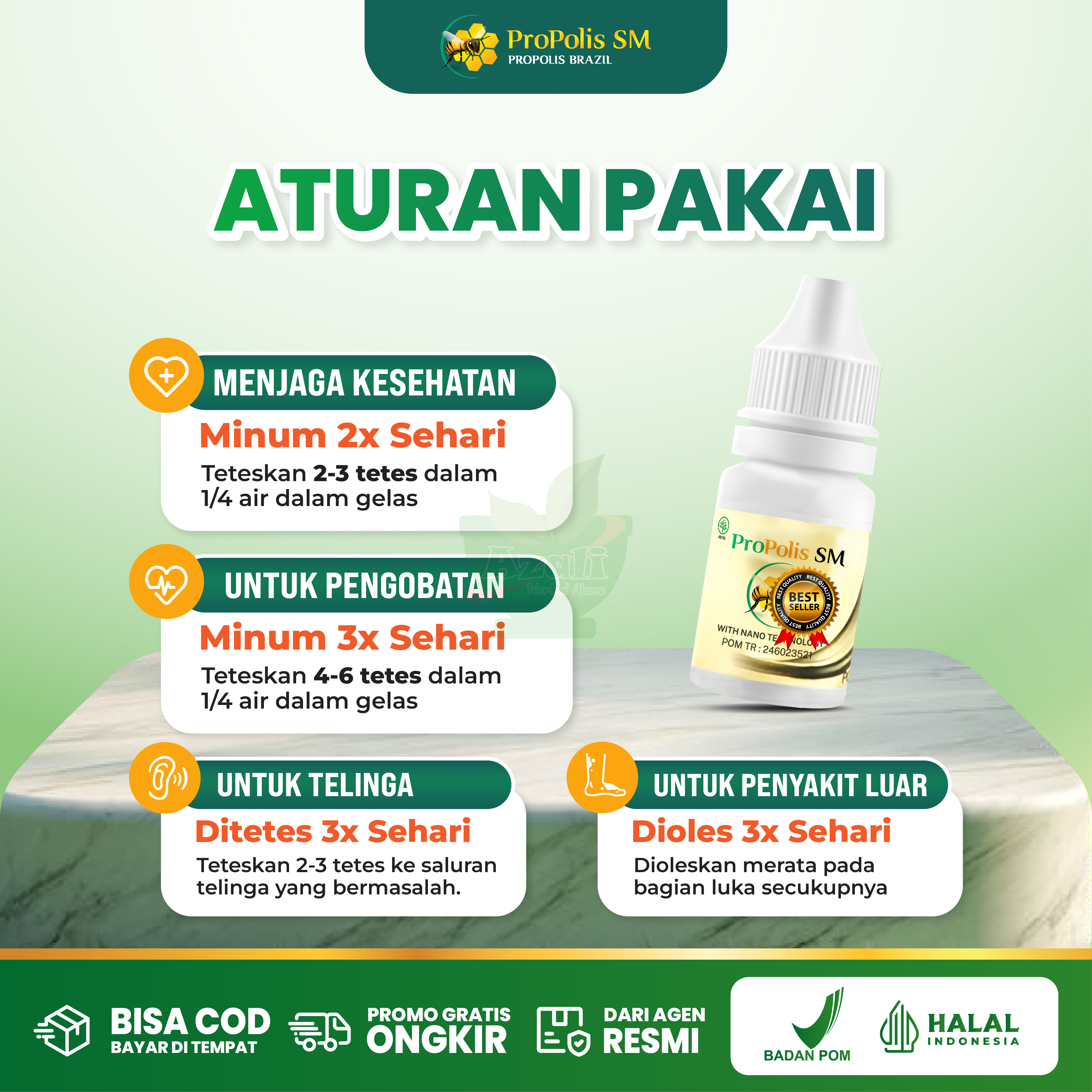 Propolis sm Original Halal Bpom Isi 6ml 3